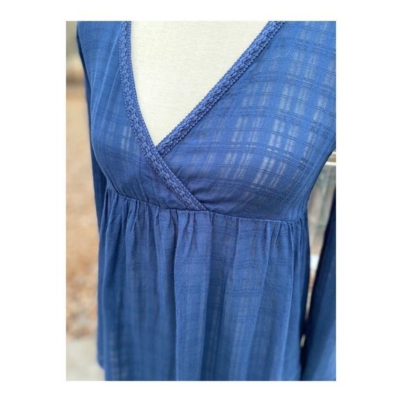 Princess Vera Wang Casual Top Tunic Sheer Blue - Picture 7 of 12